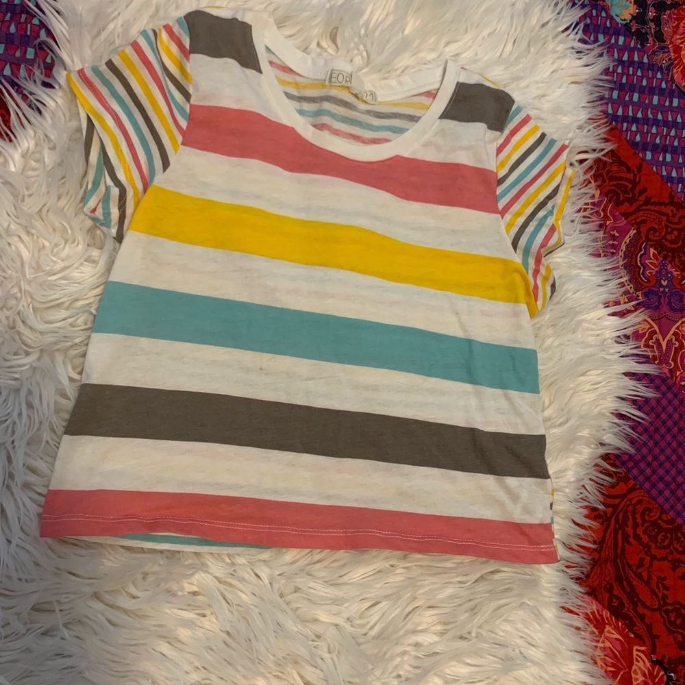 Forever 21 color block crop top stripes